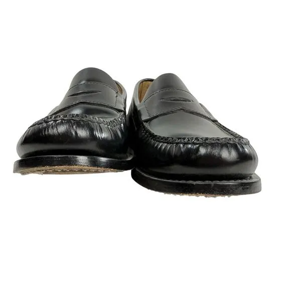 Brooks Brothers Westport Penny Loafers Black Leather Classic Preppy Men Size 8D