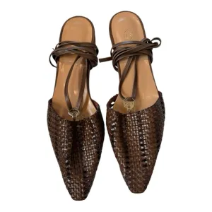Brother Vellies Olivia Flats Brown Woven Leather Lace-Up Sandals Size 10 – NWOT