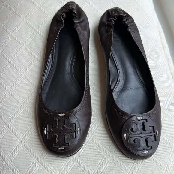 Brown Leather Slip-On Loafers with Embossed Logo