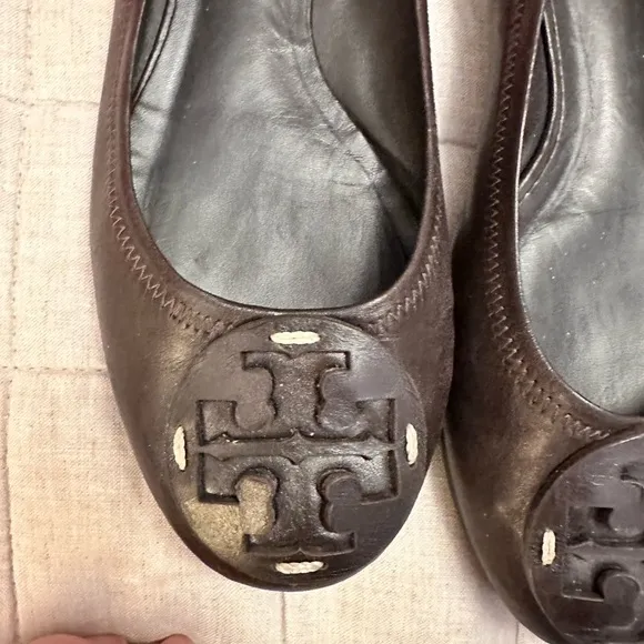 Brown Leather Slip-On Loafers with Embossed Logo