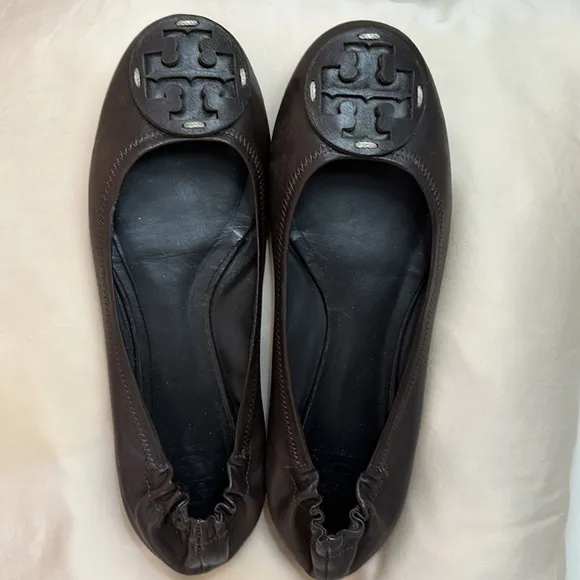 Brown Leather Slip-On Loafers with Embossed Logo
