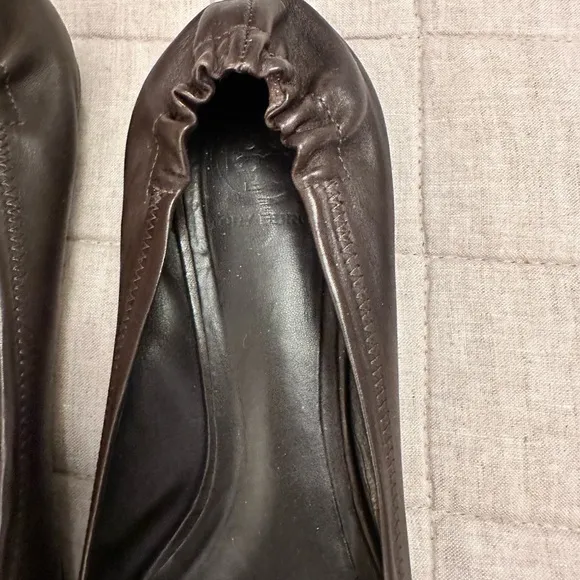 Brown Leather Slip-On Loafers with Embossed Logo
