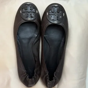 Brown Leather Slip-On Loafers with Embossed Logo