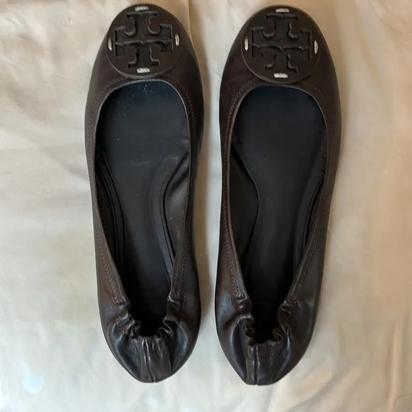 Brown Leather Slip-On Loafers with Embossed Logo
