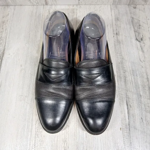 Bruno Magli Linea Uomo Elite Black Leather Penny Loafers