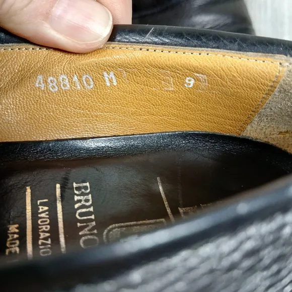 Bruno Magli Linea Uomo Elite Black Leather Penny Loafers