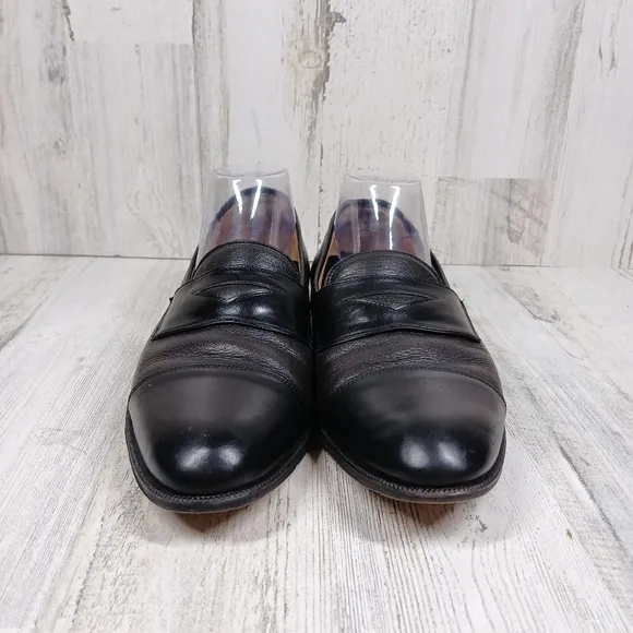 Bruno Magli Linea Uomo Elite Black Leather Penny Loafers