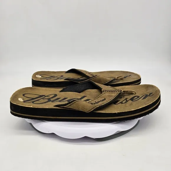 Budweiser Shoe Men 14 Thong Sandals Brown
