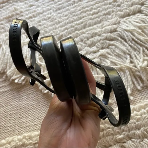 BURBERRY black / nova check jelly thong sandals 37