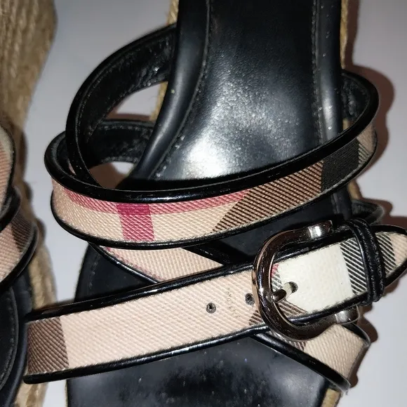 Burberry Checked Wedges. Size 40 US 10