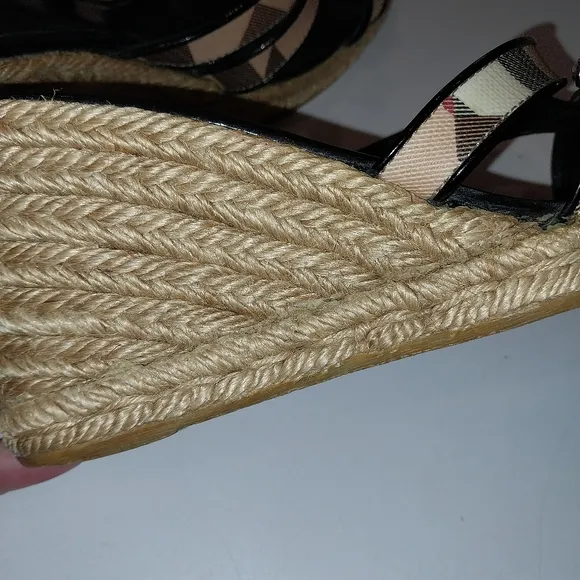 Burberry Checked Wedges. Size 40 US 10