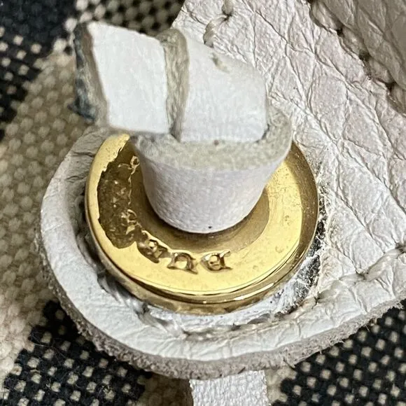 Burberry Sz EU 37 White Leather Espadrilles Wedge Heels