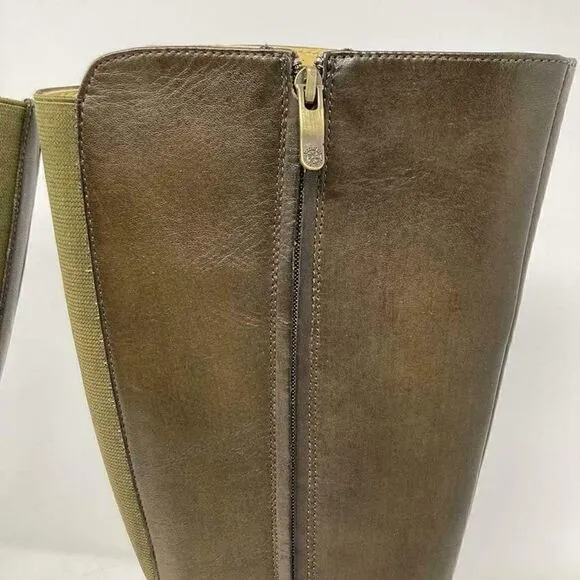 Bussola Lyon Boots in Military US 6 EU 36 | Greenish Brown | Side Zip | Tall
