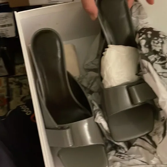 BY FAR Olivia Sandal in Cement from Revolve size 37