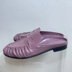 BY FAR Purple Grained Leather Lou Loafer Mule Slip On Size 38 or US 7