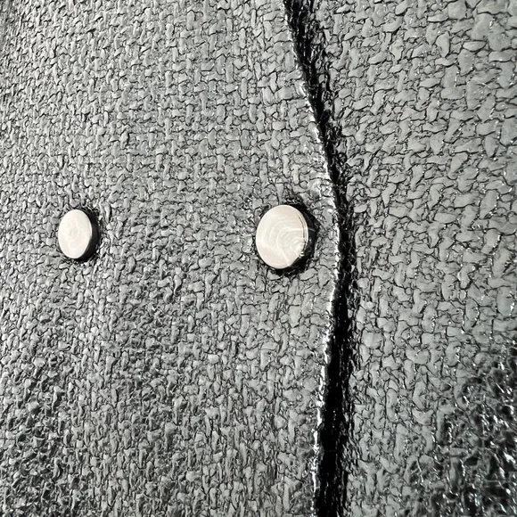 BY MALENE BIRGER blazer / black wet look fitted blazer jacket / size M (EU 38)