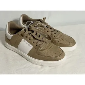 Calvin Klein CMGENTO2-R Sneakers Tan/White Dress Casual Shoes Mens Size 7.5 New