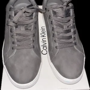 Calvin Klein Gray Sneakers Minimalist Design for everyday wear 11.5mens USA nwb!