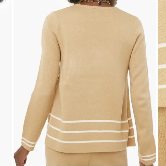 Camel Beige Olympia Knit Top Crewneck