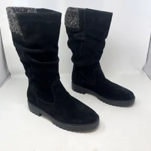 Camper Black Suede Lug Sole Slouch Boots Size 11