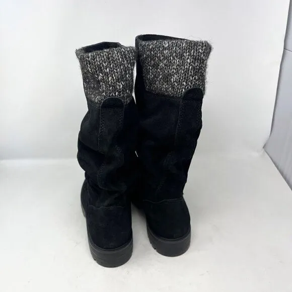 Camper Black Suede Lug Sole Slouch Boots Size 11