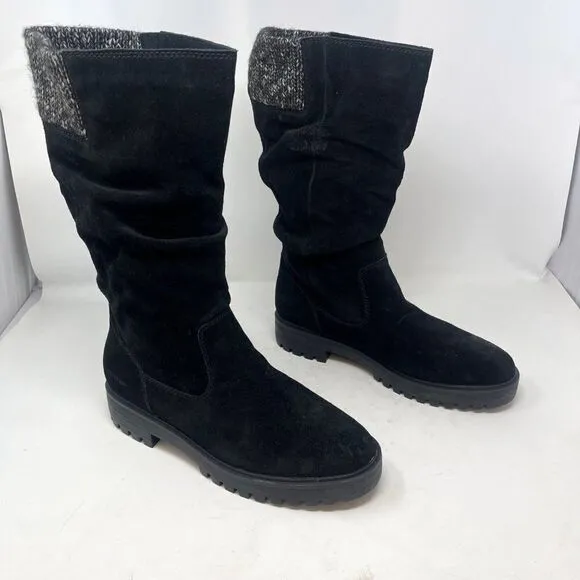 Camper Black Suede Lug Sole Slouch Boots Size 11
