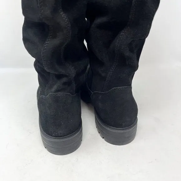 Camper Black Suede Lug Sole Slouch Boots Size 11