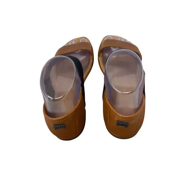 Camper Girl Right Nina Brown Leather Mary Jane Ballet Flats Womens 38 US 7-7.5
