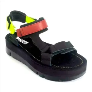 Camper Oruga Sandals Black Neon platform Black 37 Velcro Strappy