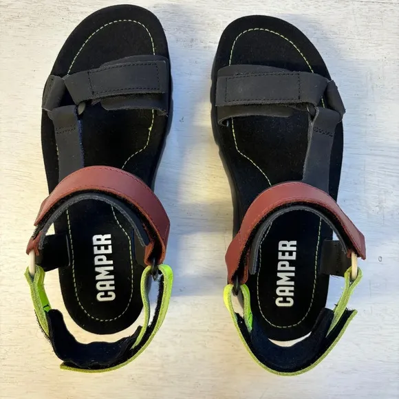 Camper Oruga Sandals Black Neon platform Black 37 Velcro Strappy