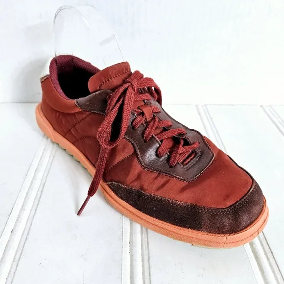 Camper Sneakers Size 40 Marges Two Toned Red Suede Nylon Trainers
