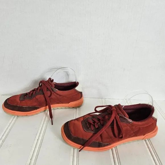 Camper Sneakers Size 40 Marges Two Toned Red Suede Nylon Trainers