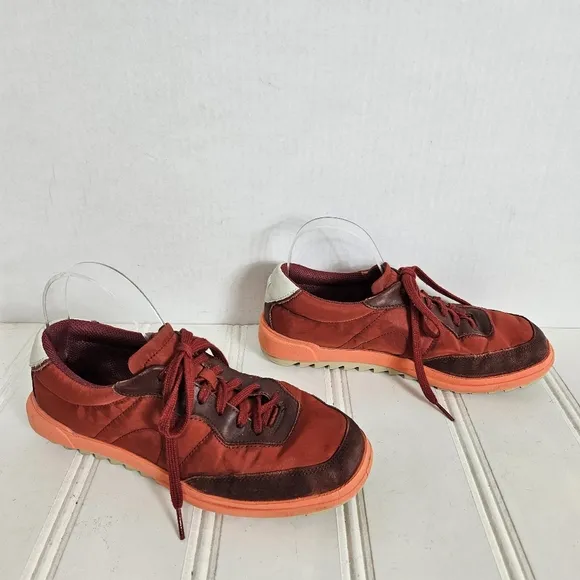 Camper Sneakers Size 40 Marges Two Toned Red Suede Nylon Trainers
