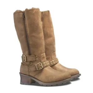 CATERPILLAR HARNESS BOOTS WOMENS MID CALF FAUX FUR LINED WATERPROOF SZ 11