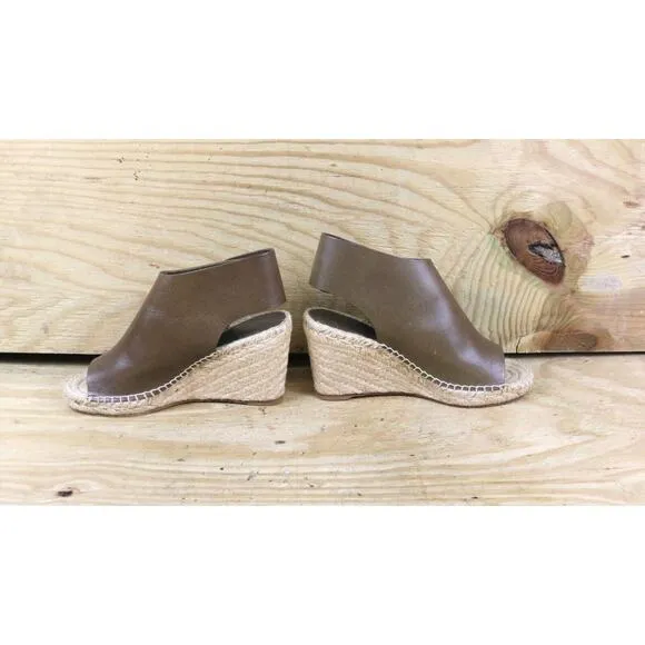 Celine Espadrilles Brown Leather 36 Buckle Slip On Shoes Spain