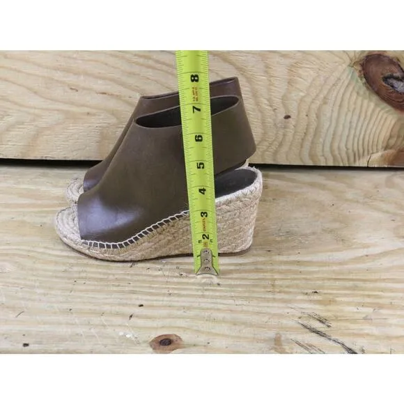 Celine Espadrilles Brown Leather 36 Buckle Slip On Shoes Spain