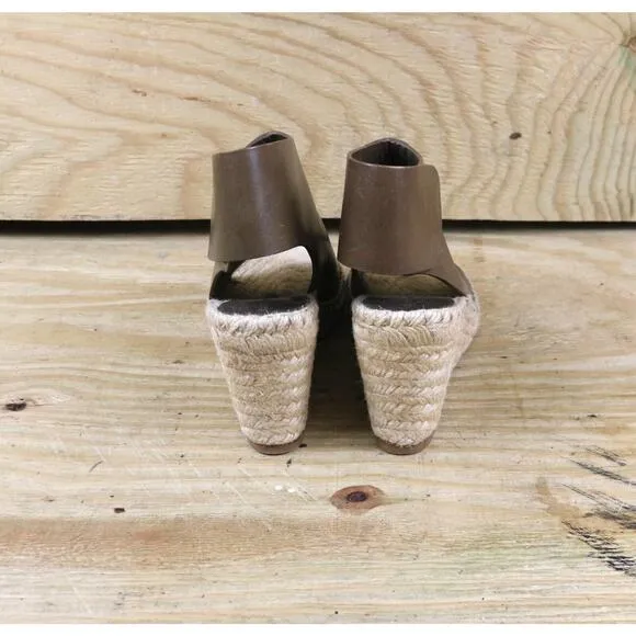 Celine Espadrilles Brown Leather 36 Buckle Slip On Shoes Spain