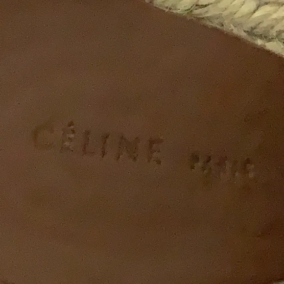 Celine Paris Leather Espadrilles Wedge 38