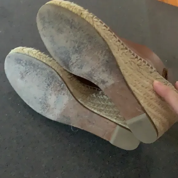 Celine Paris Leather Espadrilles Wedge 38
