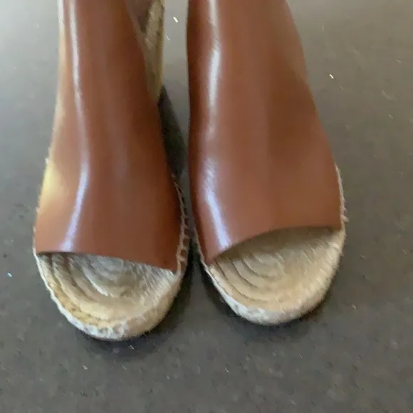 Celine Paris Leather Espadrilles Wedge 38