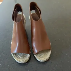 Celine Paris Leather Espadrilles Wedge 38