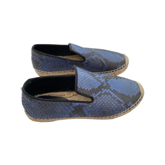 Celine Phoebe Blue Python Philo espadrilles Size 38 US 7.5
