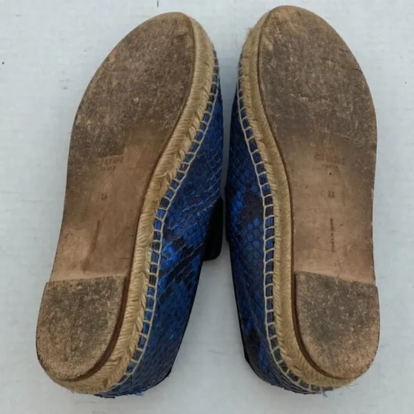 Celine Phoebe Blue Python Philo espadrilles Size 38 US 7.5
