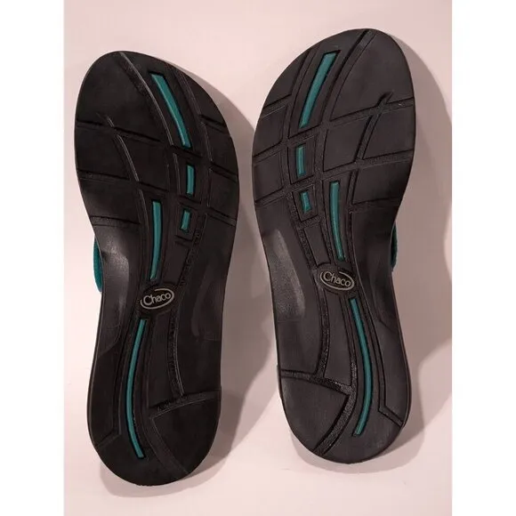Chaco Eco Tread Teal Thongs Sandals Women's Sz 10