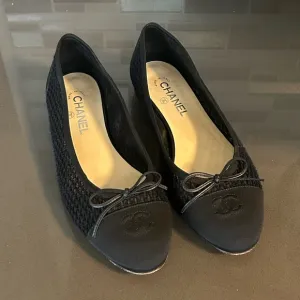 Chanel Black Mesh Ballet Flats