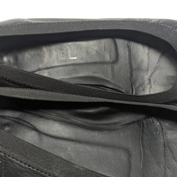 Chanel Black Patent Leather Ballerina Ballet Cap Toe Ruffle Flats Size EU 37.5