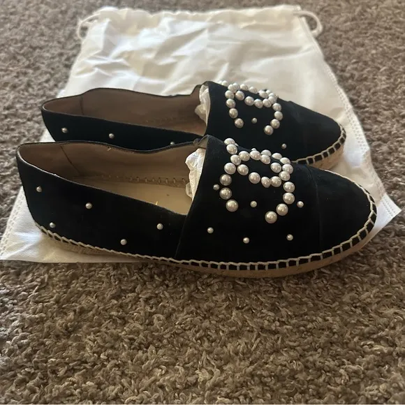 CHANEL suede leather espadrilles