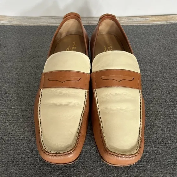 Charles Tyrwhitt London Loafers Mens Size 10US Brown/Beige Leather Rare!