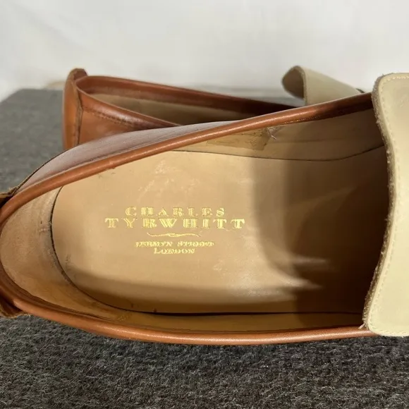 Charles Tyrwhitt London Loafers Mens Size 10US Brown/Beige Leather Rare!