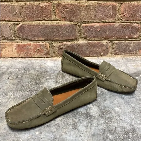 Charleston Shoe Co. Suede Loafers-Tradd-Olive 7